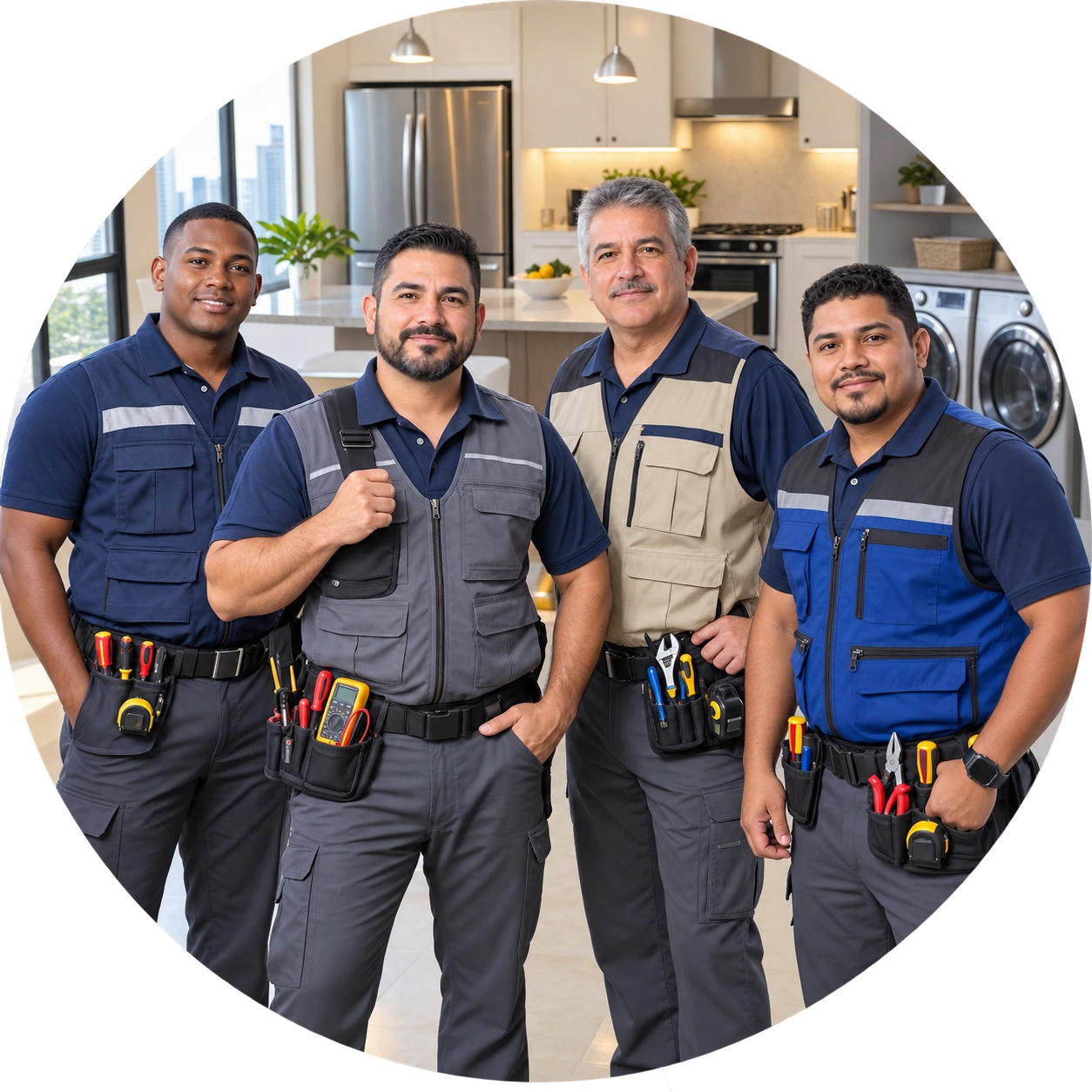 Equipo de cuatro técnicos especializados